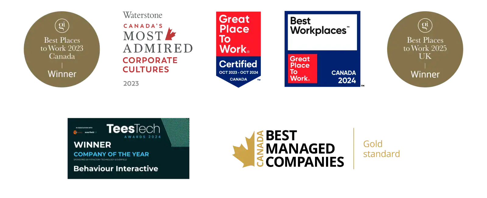 Behaviour Interactive Corporate Accolades