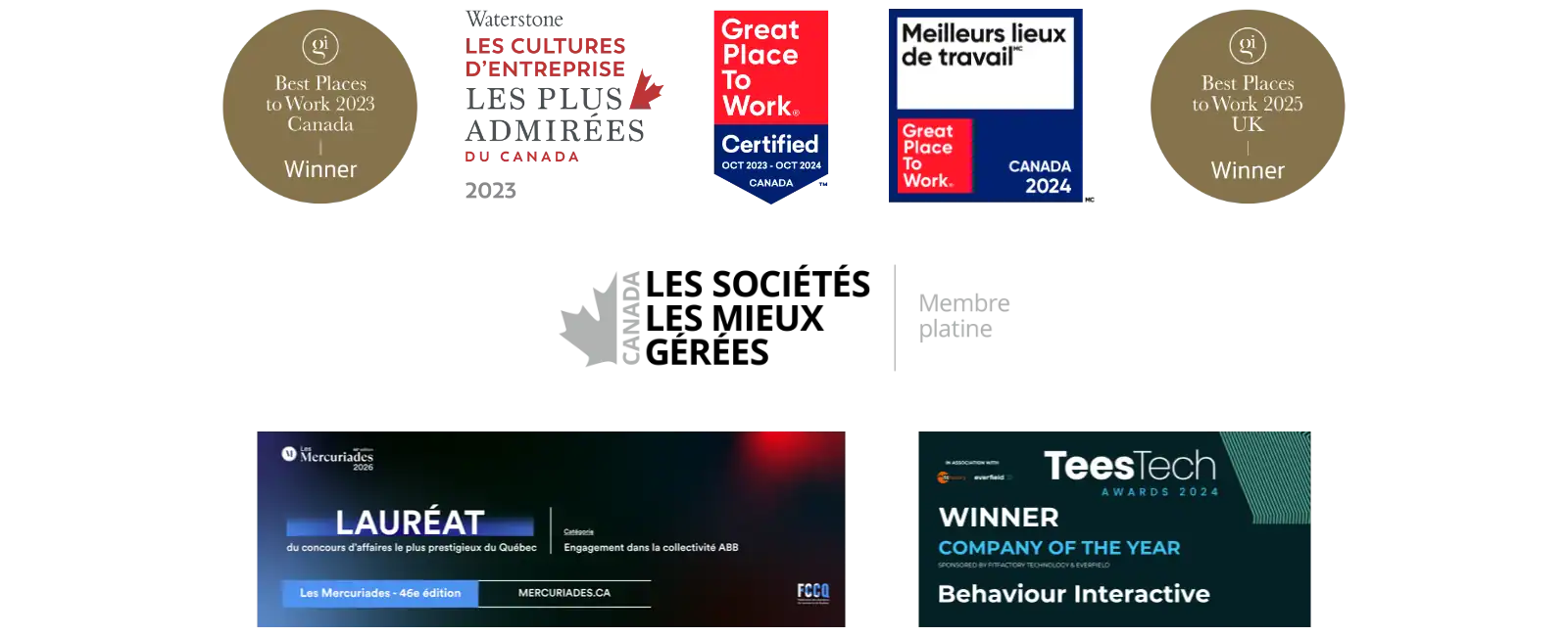 Accolades with French Text